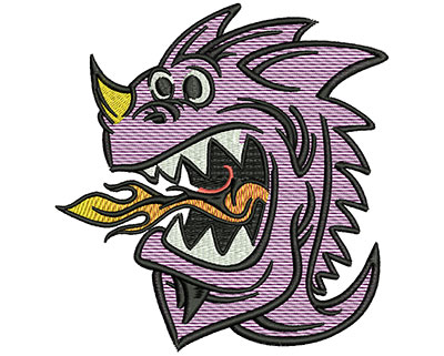 Embroidery Design: Fire Monster Mylar<br> 4.86w X 5.09h | Embroidery Legacy Embroidery Design: Fire Monster Mylar<br> 4.86w X 5.09h