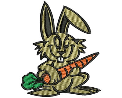 Embroidery Design: Bunny With Carrot<br> 2.50w X 3.01h