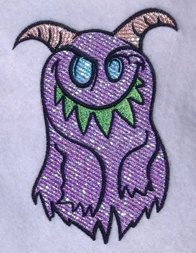 Embroidery Design: Silly Monster Mylar<br> 3.58w X 5.05h