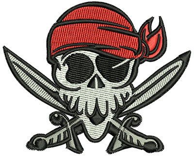 Embroidery Design: Pirate Head<br> 3.00w X 2.44h
