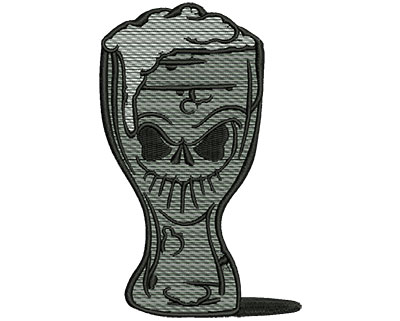 Embroidery Design: Skeleton Beer Mylar<br> 3.24w X 5.07h | Embroidery Legacy Embroidery Design: Skeleton Beer Mylar<br> 3.24w X 5.07h