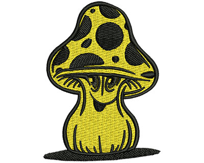 Embroidery Design: Happy Mushroom <br> 2.19w X 3.01h