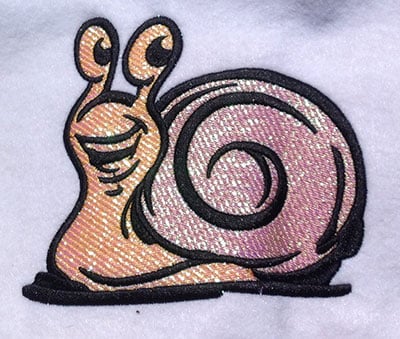 Embroidery Design: Happy Snail Mylar<br> 5.05w X 4.48h