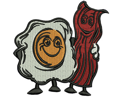Embroidery Design: Bacon & Eggs<br> 3.00w X 3.02h | Embroidery Legacy Embroidery Design: Bacon & Eggs<br> 3.00w X 3.02h