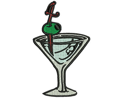 Embroidery Design: Pour Me A Martini <br> 1.82w X 3.07h | Embroidery Legacy Embroidery Design: Pour Me A Martini <br> 1.82w X 3.07h