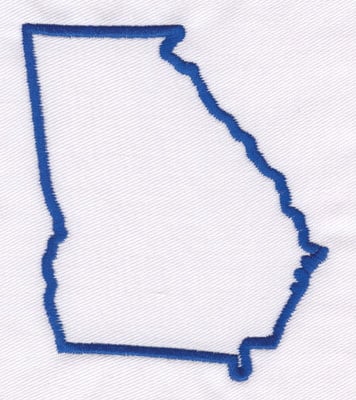 Embroidery Design: Georgia Outline<br>3.83" x 3.21"
