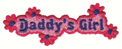 Embroidery Design: Daddy's Girl<br>3.32" x 1.26"