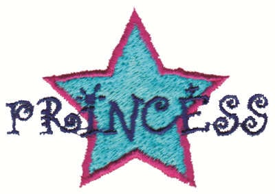 Embroidery Design: Star Princess<br>3.00" x 2.05"
