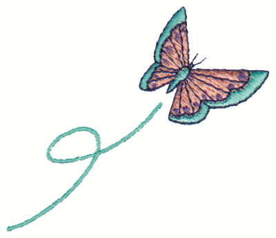 Embroidery Design: Flying Butterfly<br>3.00" x 2.63"
