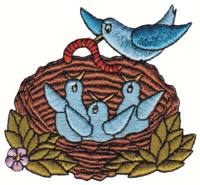 Embroidery Design: Feeding Time<br>3.36" x 3.14"