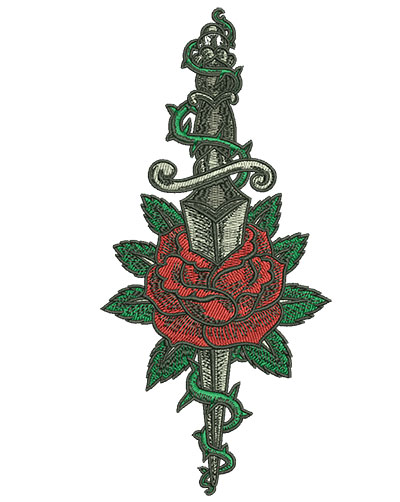 Embroidery Design: Gypsy Queen Knife<br> 2.97w X 6.42h | Embroidery Legacy Embroidery Design: Gypsy Queen Knife<br> 2.97w X 6.42h
