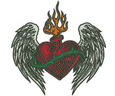 Embroidery Design: Gypsy Queen Wing Heart<br> 4.44w X 4.50h | Embroidery Legacy Embroidery Design: Gypsy Queen Wing Heart<br> 4.44w X 4.50h