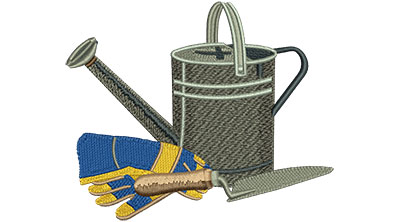 Embroidery Design: Gardening Tools Lg<br> 4.49w X 3.72h