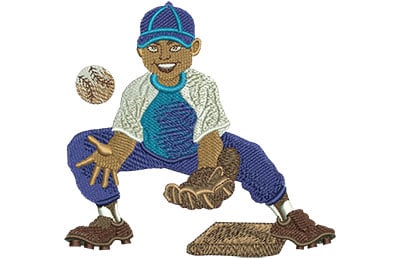 Embroidery Design: Second Baseman Lg<br> 4.22w X 4.04h
