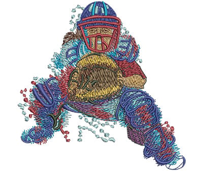 Embroidery Design: Girl Catcher Lg<br> 4.39w X 4.48h