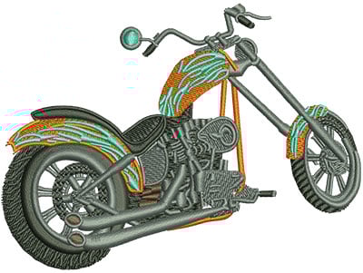 Embroidery Design: Rear View Chopper Lg<br> 4.46w X 3.36h