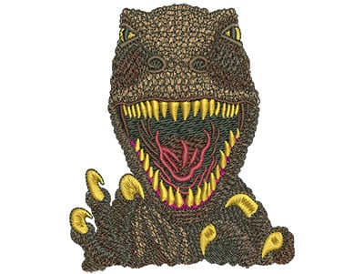 Embroidery Design: T-rex Face Med<br> 3.33w X 4.03h