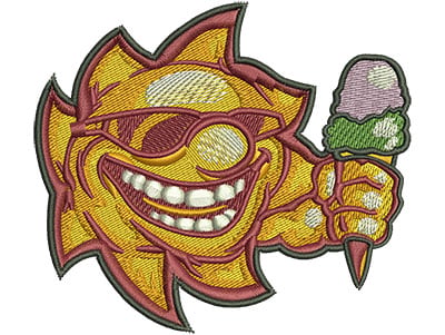 Embroidery Design: Sunshine With Ice Cream Lg<br> 3.54w X 3.15h
