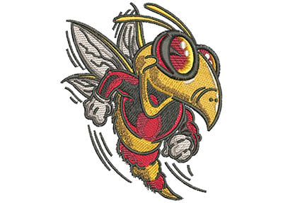 Embroidery Design: Cartoon Bee Mascot Lg<br> 3.48w X 4.00h