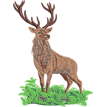 Embroidery Design: Red Deer Stag Lg<br> 4.55w X 6.04h