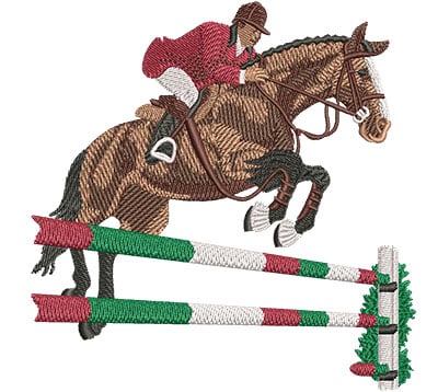 Embroidery Design: Horse Show Jumper Lg<br> 4.53w X 4.56h
