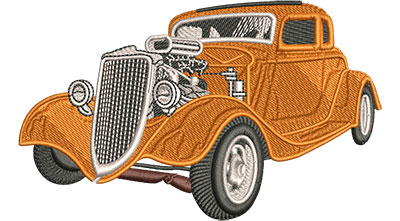 Embroidery Design: Vintage Hot Rod Lg<br> 4.50w X 2.72h