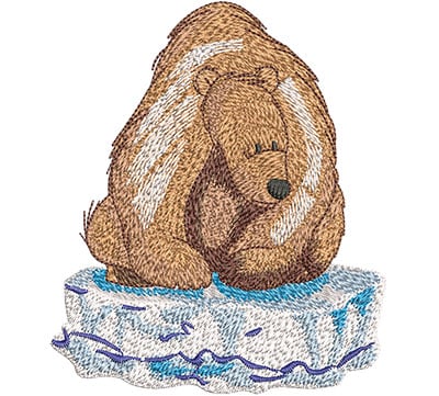 Embroidery Design: Polar Bear On Ice Lg<br> 3.85w X 4.51h