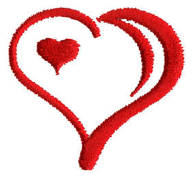 Embroidery Design: Heart in Heart<br>1.63" x 1.47"