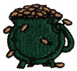Embroidery Design: Pot O' Gold<br>1.42" x 1.29"