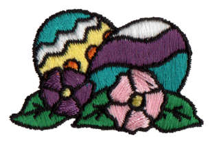 Embroidery Design: Easter Eggs<br>1.74" x 1.15"
