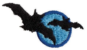 Embroidery Design: Flying Bats<br>1.71" x 0.90"