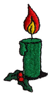 Embroidery Design: Holly Candle<br>1.09" x 1.80"