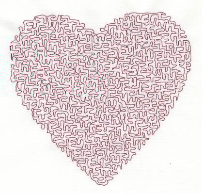 Embroidery Design: Stipple Heart High<br> 4.46w X 4.23h
