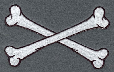 Embroidery Design: Crossed Bones Large<br>4.78w X 2.89h