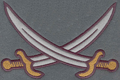 Embroidery Design: Cutlass Crossed Applique<br>7.01w X 4.60h