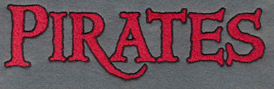 Embroidery Design: Pirates Text Large<br>7.13w X 2.06h
