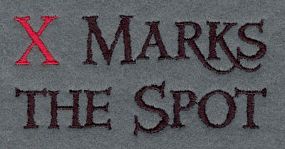 Embroidery Design: X Marks the Spot<br>3.77w X 1.83h | Embroidery Legacy Embroidery Design: X Marks the Spot<br>3.77w X 1.83h