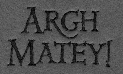 Embroidery Design: Argh Matey!<br>3.00w X 1.59h