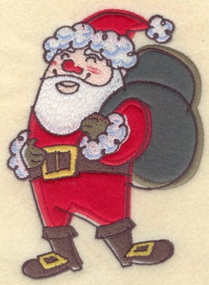 Embroidery Design: Santa Claus Applique<br>4.26w X 5.84h