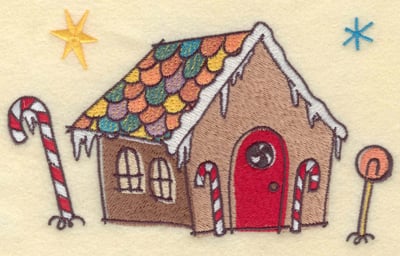 Embroidery Design: Gingerbread House<br>6.75w X 3.94h