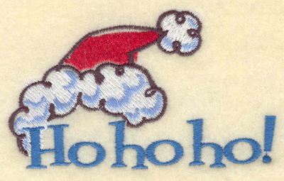 Embroidery Design: Ho ho ho Santa Hat<br>3.91w X 2.34h