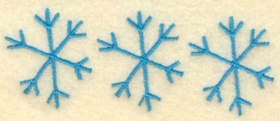 Embroidery Design: Three Snowflakes<br>3.91w X 1.46h