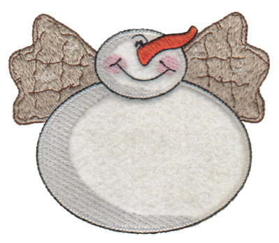 Embroidery Design: Snowman with Wings<br>4.42" x 3.81"