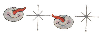 Embroidery Design: Snowman and Star<br>5.94" x 1.65"