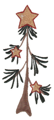 Embroidery Design: Star Tree<br>2.43" x 5.38"