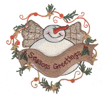 Embroidery Design: Seasons Greetings<br>4.56" x 4.49"