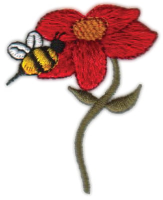 Embroidery Design: Bee N' Flower<br>1.99" x 2.35"