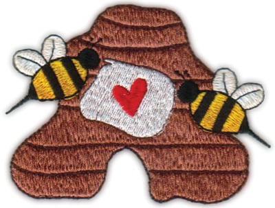 Embroidery Design: Heart Bees 'N Hive<br>4.18" x 3.18"