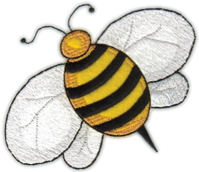 Embroidery Design: Country Bee (Applique)<br>4.90" x 4.20"