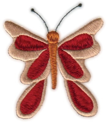 Embroidery Design: Country Butterfly (larger)<br>2.75" x 3.14"